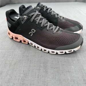 On Running Black and Pink Athletic Shoes